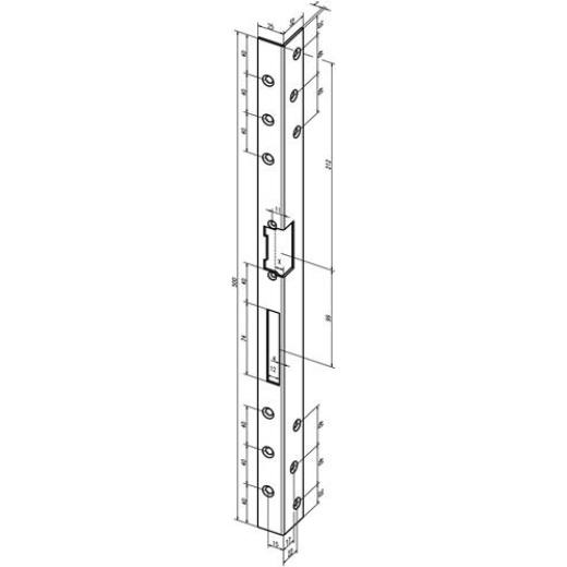 Assa Abloy - Sicherh.-Winkelschließbl.312 L.500mm S.3mm VA ma DIN L