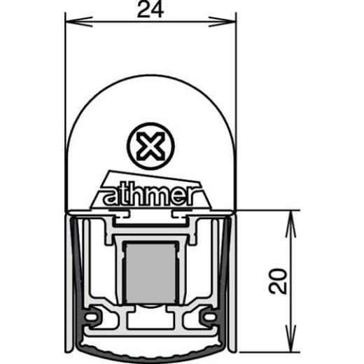 ATHMER - Türdichtung Stadi L-24/20 WS eins.L.1200mm B.24mm Alu.alu blk univ.
