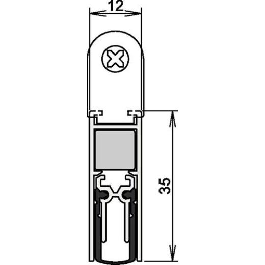 ATHMER - Türdichtung Doppeldicht® M-12/35 1-393 2-s.L.708mm Alu.silberf.HLT