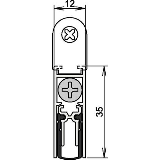 ATHMER - Türdichtung Doppeldicht® M-12/35 1-392 1-s.L.958mm Alu.silberf.HLT