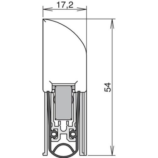 ATHMER - Türdichtung Ex L-15 FS C-0 1-s.L.805mm B.17,2mm Alu.silber elox.H/M/Ku.-tür L/R