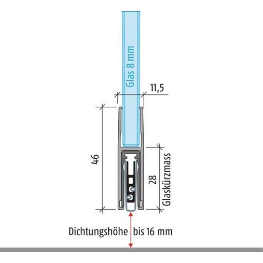 PLANET - Türdichtung KG-F8 schmal 1-s.L.834mm Alu.silberf.GLT