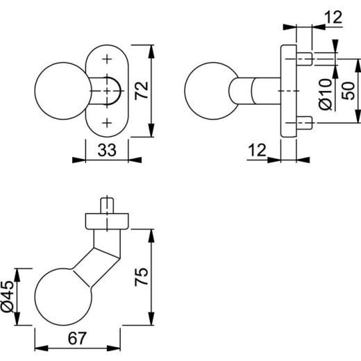 FS-Knopfrosette FS-E50G/55 VA F69 drehb.gekr.HOPPE