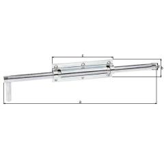 Bolzen-Stangenriegel L.400mm B.57mm STA galv.verz.,dickschichtpassiv.Auss.120mm