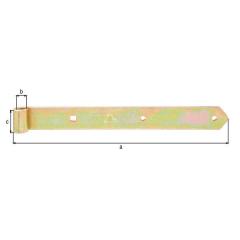 Ladenband L.400x16x45mm S.5mm STA galv.verz.d.pass.D.16mm rd GAH