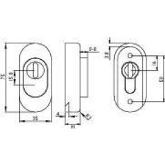 Schutzrosette NW-130-2 VA 60 ov.S.16mm TECWERK