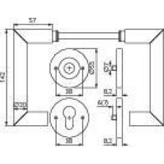 FS-Garnitur NW-443-1 VA 60 TS 42-78mm PZ rd.DIN L/R TECWERK