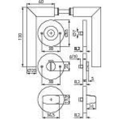 Rosettengrt.NW-402-2 VA 60 Gehrung WC rot/weiß DIN L/R ger.WC TECWERK