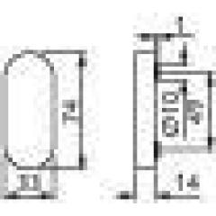Ovalrosette NW-515-2 VA 60 Schildst.14mm bl.ov.TECWERK