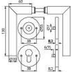 Rosettengrt.NW-402-1 VA 60 Gehrung PZ DIN L/R ger.D/D TECWERK