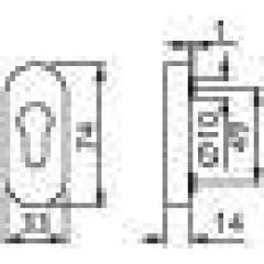 Ovalrosette NW-515-1 VA 60 Schildst.14mm PZ ov.TECWERK