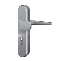 Aluminium-Vollmaterial-Schutzbeschlag | Langschild rund (PZ) 92/10 mm, Alu IROX