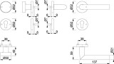Rosettengrt.Ams.58/42KV/42KVS/1400 Alu.F1 U-Form PZ DIN L/R fl.D/K HOPPE