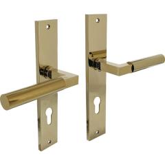 Langschildschildgarnitur Baustil Alu.F3 MS PZ 72mm DIN L/R INTERSTEEL