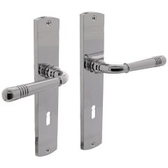 Langschildschildgarnitur Helena Zamak Verchromt BB 72mm DIN L/R INTERSTEEL