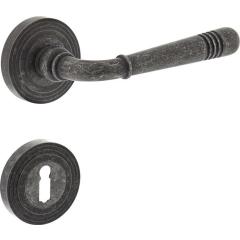 Rosetten-Drückergarnitur Helena Zamak F77 grau BB