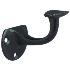 Handlaufträger Gusseisen schwarz lack.D.Wandplatte 53mm gewölbte Auflage DENI