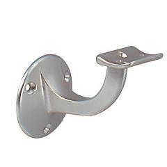 Handlaufträger Alu.silberf.elox.D.Wandplatte 53mm gewölbte Auflage DENI