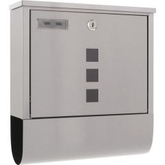 Briefkasten Costa H.305mm B.335mm T.100mm grau VA DIN C4 ROTTNER