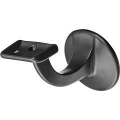 Handlaufträger 3508 Alu.ku.-besch.schwarz D.Wandplatte 56mm ger.Auflage HERMETA