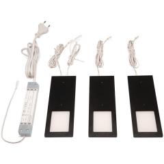 Anbauleuchte Planar L neutralweiß 24V DC 3x3 W Rahmenfarbe schwarz L&S