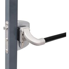 Panikschloss silber 4-Loch Mont.f.40-60mm Profile LOCINOX