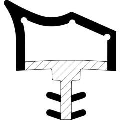 Zimmertürdichtung ADTP-433-2K Nut 4mm 12mm grau m.2 Komponenten Pro L.25m GFA