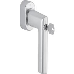 Fenstergriff Ams.E038S/UD9056 Alu.32-42mm F1-2-S/silberfarbig ma SecuSan® HOPPE