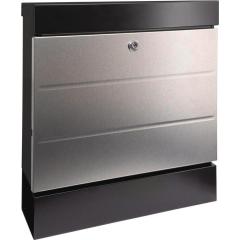 Briefkastenset NewYork 6850 B+S H.405mm B.364mm T.110mm schwarz/Edelstahl VA