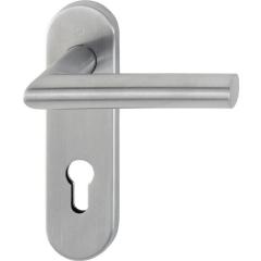 Kurzschildgarnitur Ams.E1400/353KH VA F69 PZ rd Drückergrt.HOPPE