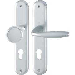 Langschildgarnitur NY 53/273P/1810 Alu.F1 PZ 72mm DIN L/R HOPPE