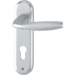 Kurzschildgarnitur NY 1810/273KP Alu.F1 PZ rd Drückergrt.HOPPE