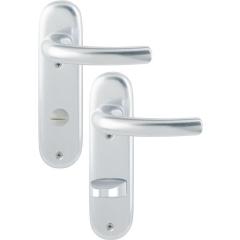 Kurzschildgarnitur Tôkyô 1710/273KP Alu.F1 SK/OL rd Drückergrt.HOPPE