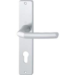 Langschildgarnitur Birm.1117/202SP Alu.F1 PZ 72mm DIN L/R HOPPE