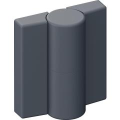 Scharnier DIN li.H.52mm B.47mm PA m.Metalleinleger anthrazitgrau,ma HEWI