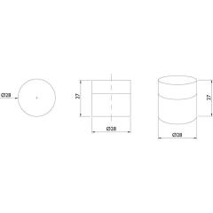 Wandtürpuffer VA ma geschl.L.27mm TECWERK