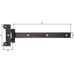 Kreuzgehänge L.291x45xB.115x30xStärke 4mm STA katapor. aufgetr. schw. Tauchlack | 10 Stück