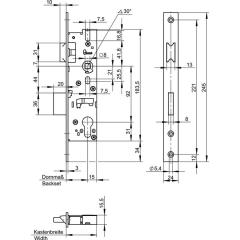 RR Einsteckschlösse 1438 PZ 35/92 VA rostfr.Riegelausschl.24mm 245mm WILKA