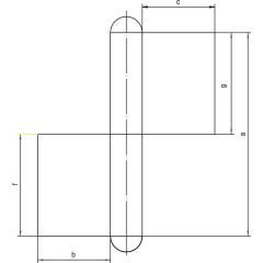Konstruktionsband KO 4 Band-L.160mm Lappenbreite 50mm STA blk Stift-D.14mm | 10 Stück