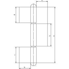 Konstruktionsband KO 8 Band-L.260mm Lappenbreite 50mm STA blk | 6 Stück