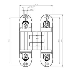 verdecktl.Objektband Hide 3D130-80 Alu.F1 Bandhöhe 130mm Bel.-W.80kg BSW