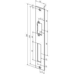 Flachschließbl.94A VA ma ktg.B.34xL.250mm DIN L/R ASSA ABLOY