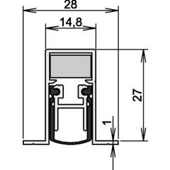 Türdichtung Schall-Ex® DUO L-15/28 OS 1-404 2-s.L.708mm Alu.silberf.HLT ATHMER