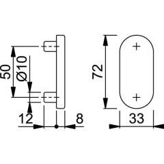 Feuerschutz-Schlüsselrosette FS-E55S VA F69 Schildst.8mm BL ov.HOPPE