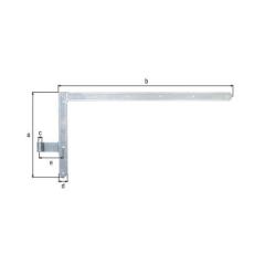 Torwinkelband 400x800x40x105mm STA galv.verz.d.pass.li.ob 5mm GAH