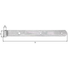 Ladenband L.300x10x30mm S.3mm STA galv.verz.d.pass.D.10mm rd GAH