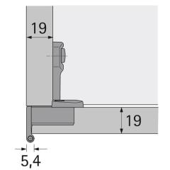 Grundscharnier Selekta Pro 2000 vorliegend,halb vorliegend Auflage 15mm vern.