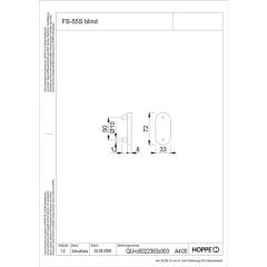 Feuerschutz-Schlüsselrosette FS-E55S VA F69 Schildst.8mm BL ov.HOPPE
