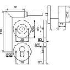 Rosettengrt.NW-402-3 VA 60 Gehrung PZ DIN li.ger.Wg TECWERK