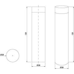 Wandtürpuffer VA ma geschl.L.120mm TECWERK